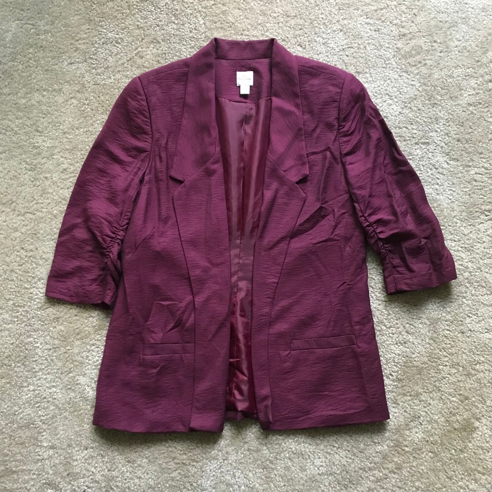 Lauren Conrad - Burgundy 3/4 Sleeve Blazer